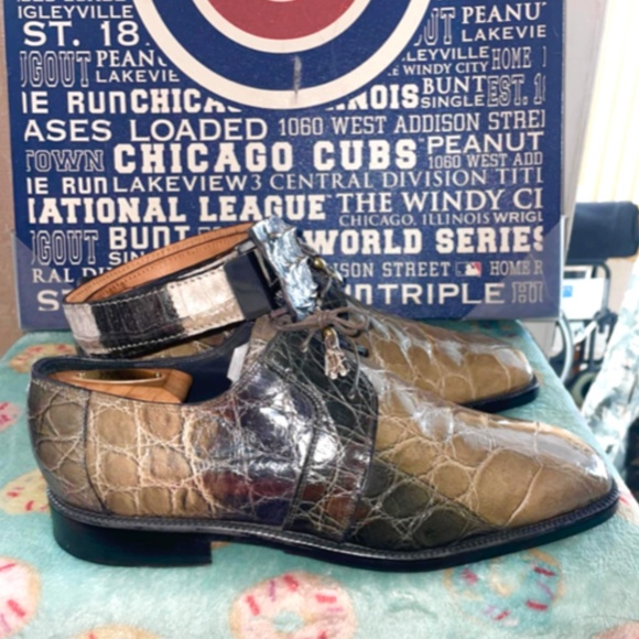 Mauri 2tone Alligator Shoes SZ11 and Mauri Alligator Belt SZ 42inches main image 4